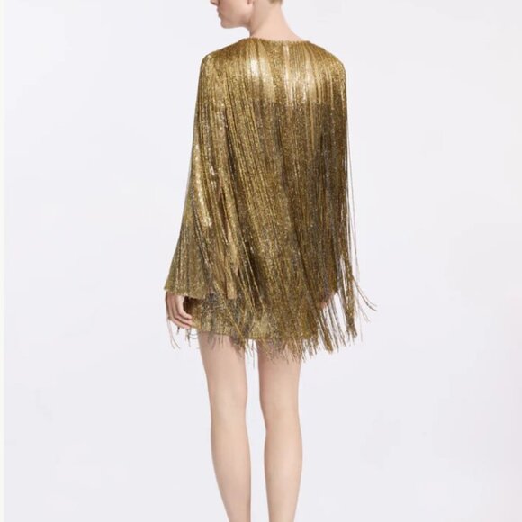 ELIE SAAB Fringe Embroidered Short Dress - Picture 2 of 2